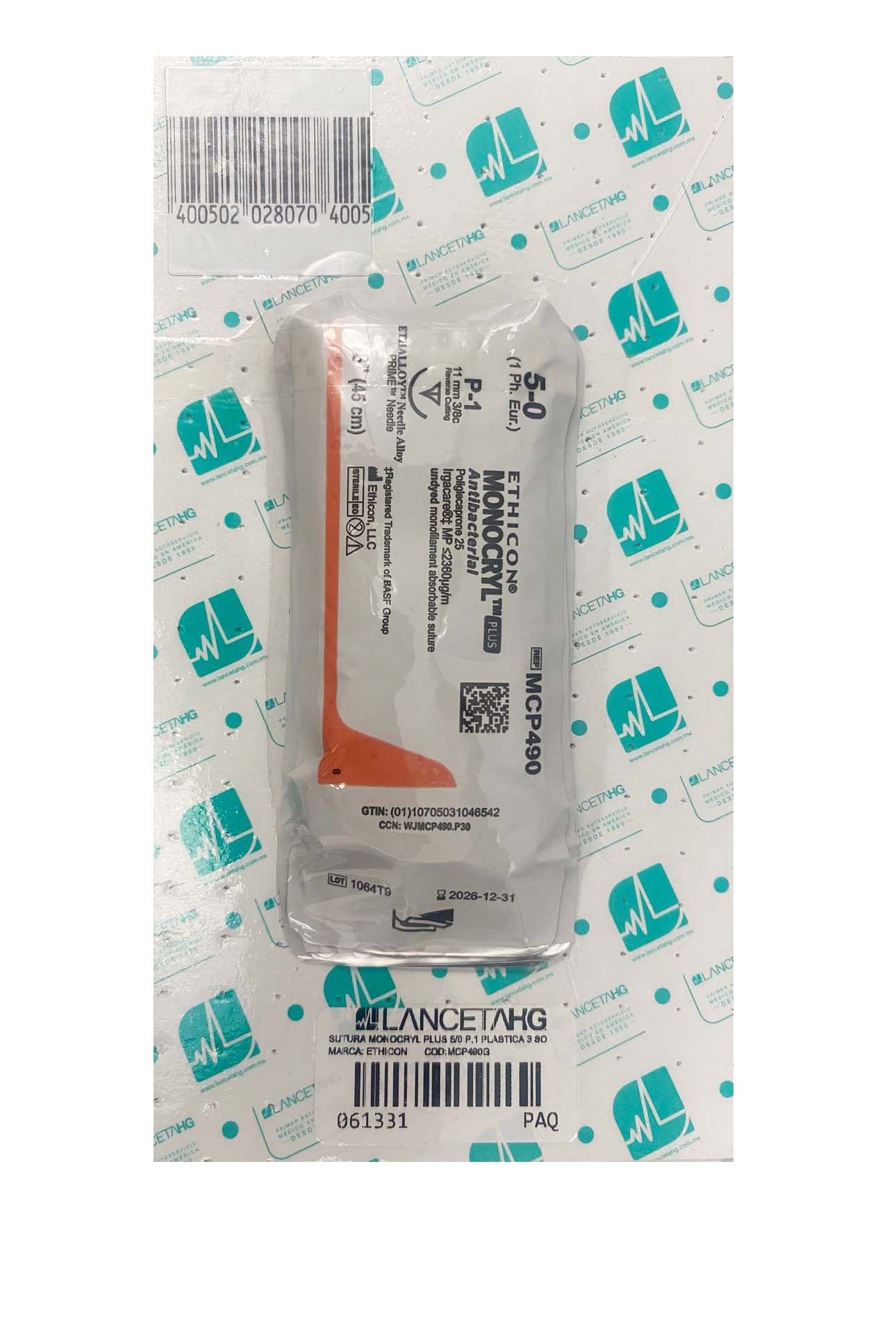 SUTURA MONOCRYL PLUS 5/0 P.1 PLASTICA 3 SOBRES